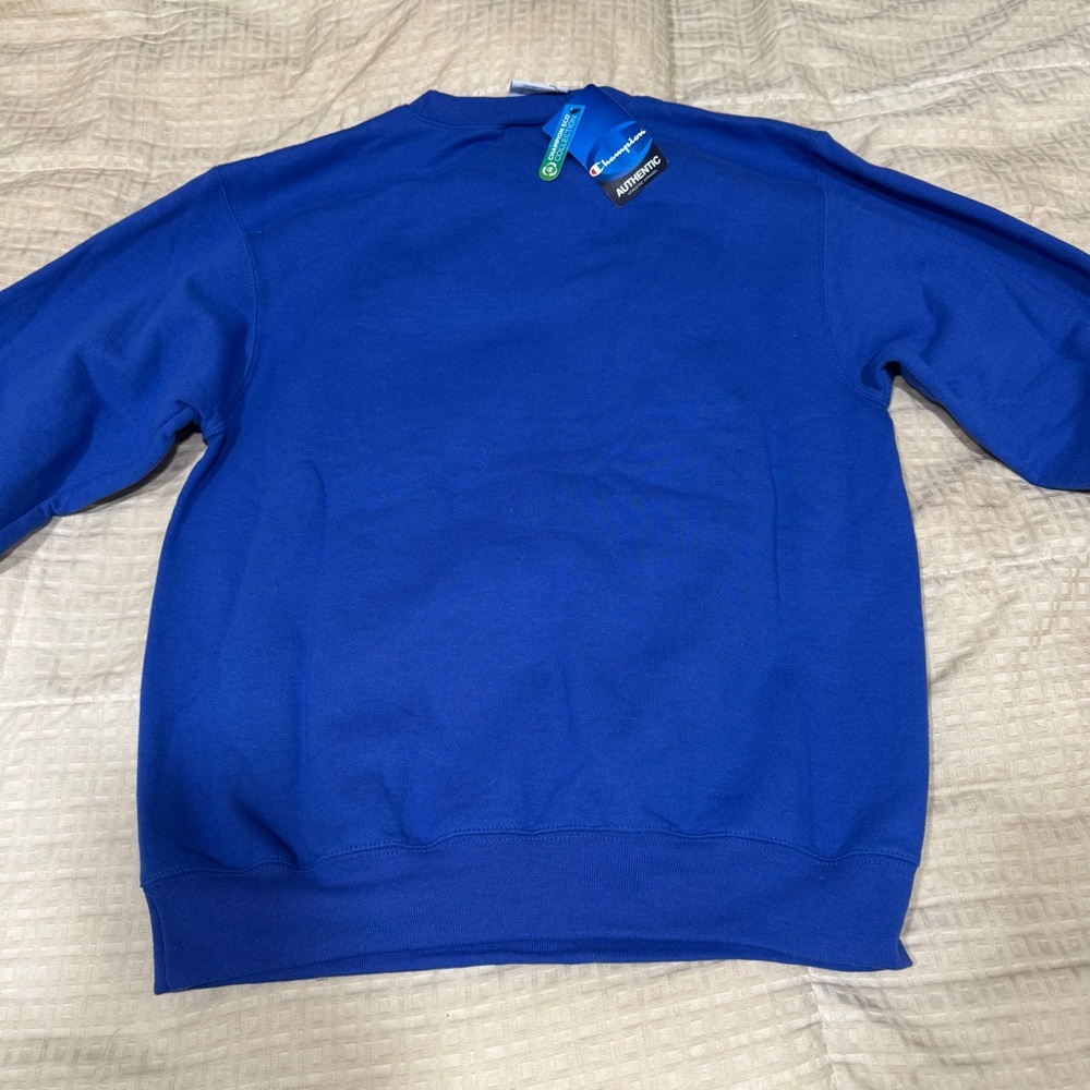 Champion Blue Crewneck Sweater NYU New York University Jewish Men’s Size Small - Picture 10 of 10